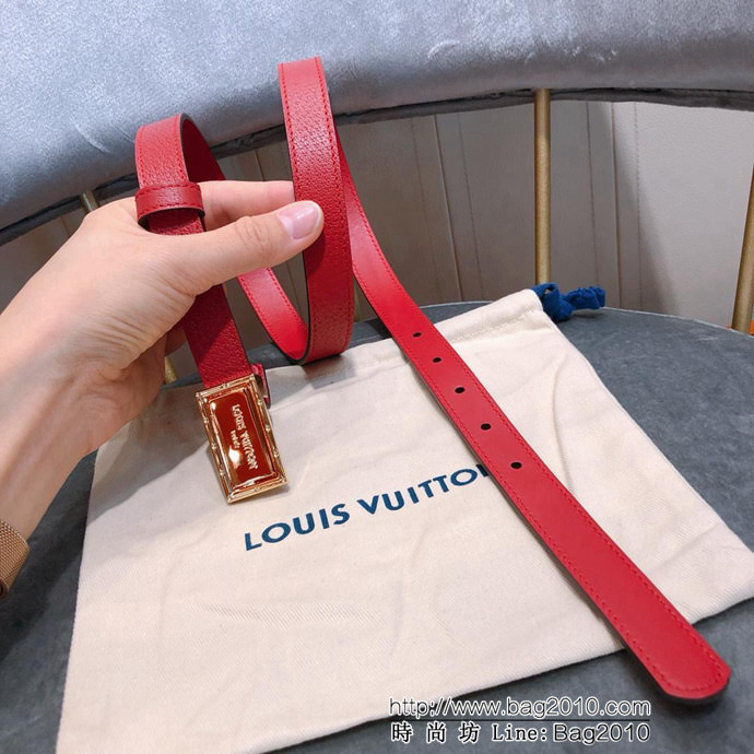 路易威登LV 18新款 20MM精品 進口豬皮紋牛皮腰帶 箱包迷你扣頭 女款皮帶  xfp1143